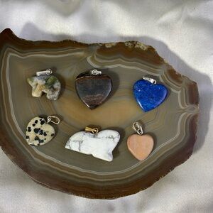 6 GEMSTONE PENDANTS
